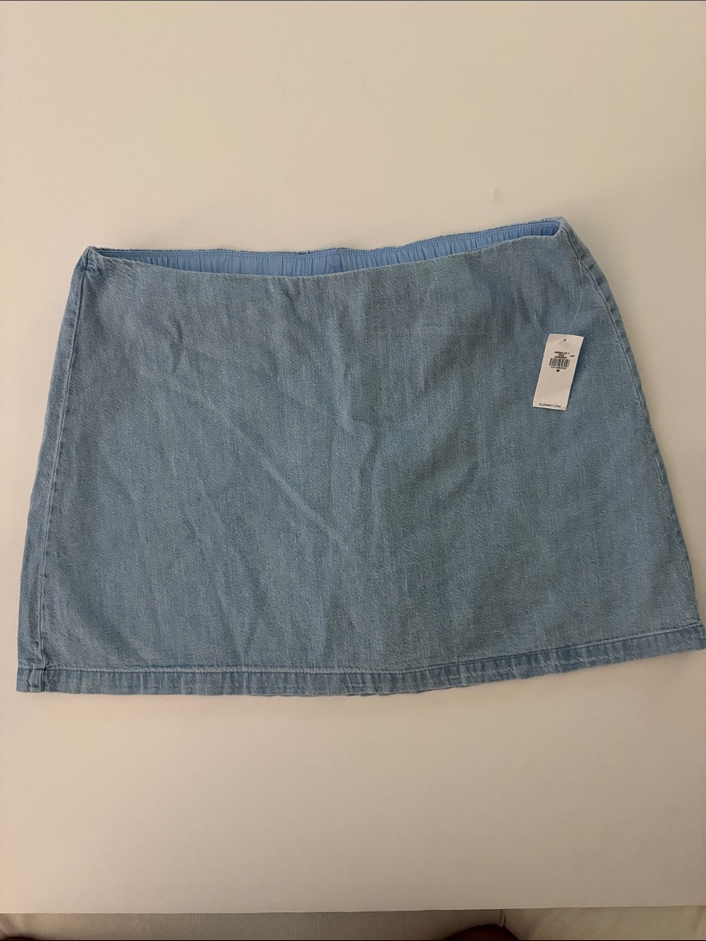 Old Navy NWT Women’s Light Blue Denim Mini Skort Size M Elastic waist in back